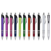 Caneta Plástica com Detalhe de Quatro Anéis