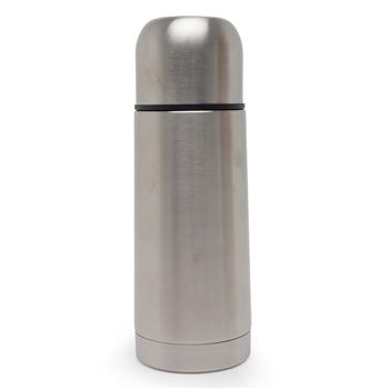 Garrafa Térmica Inox 350ml com Capa Protetora de Couro Sintético