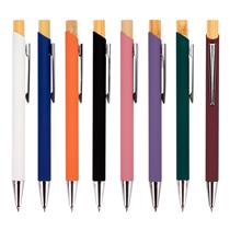 Caneta Metal C/ acionador de bambu