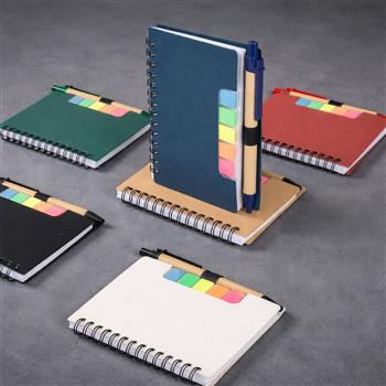 Bloco de Anotações Ecológico com Autoadesivos e Caneta